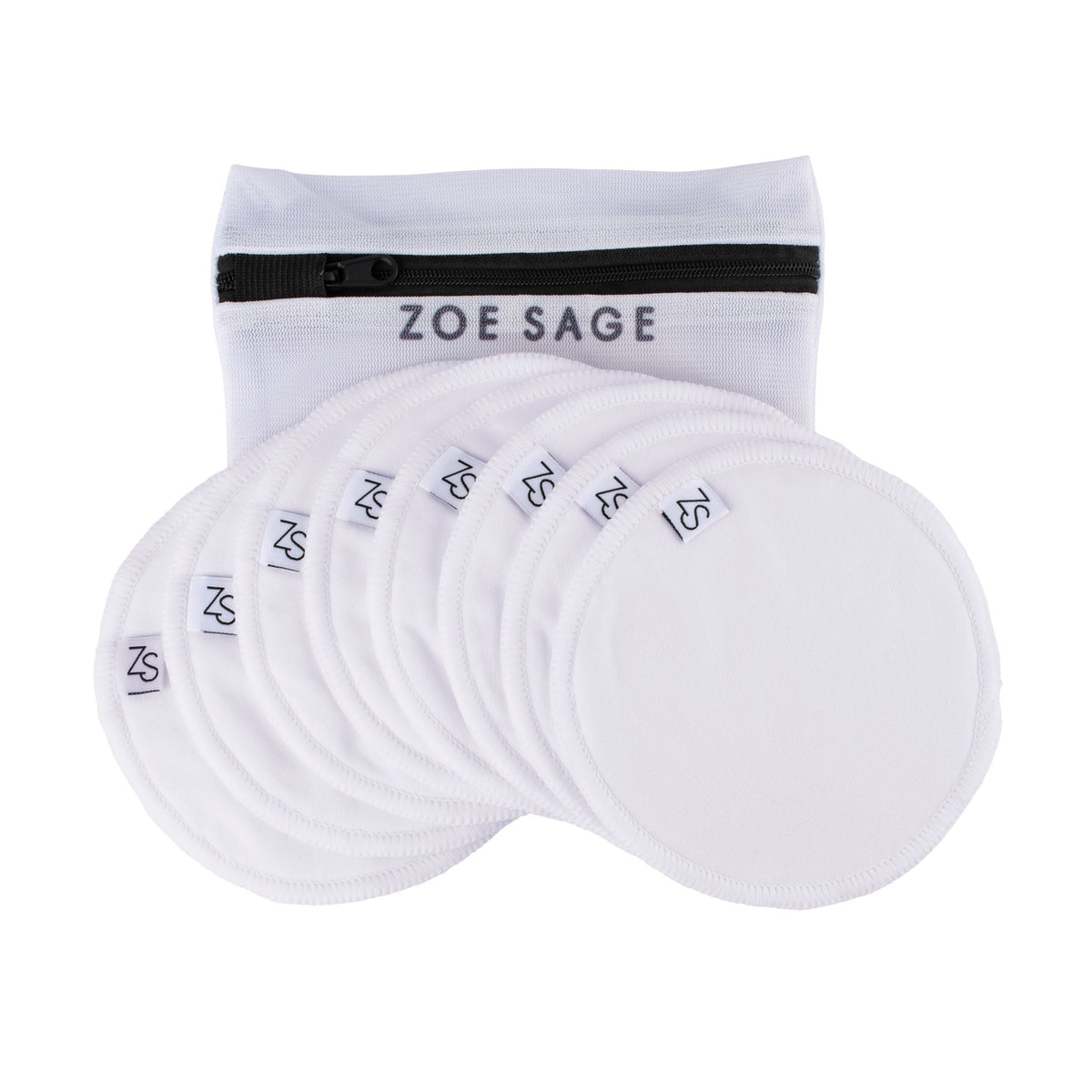Zoe Sage Washable Bamboo Nursing Pads 8 Pack - Silk