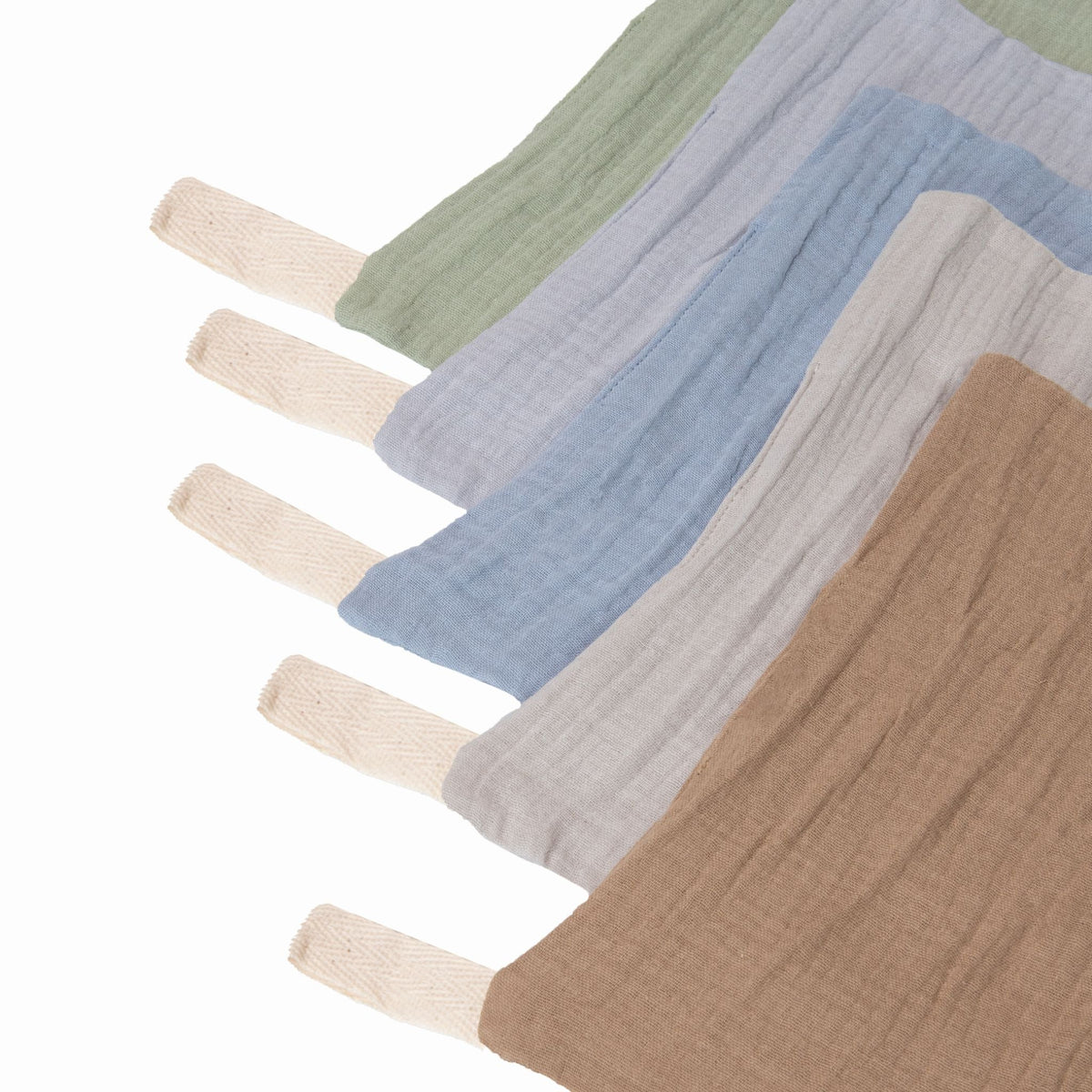 Zoe Sage Organic Muslin Wash Cloths 5 Pack - Earth and Sky