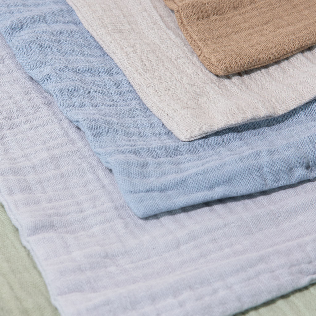 Zoe Sage Organic Muslin Wash Cloths 5 Pack - Earth and Sky