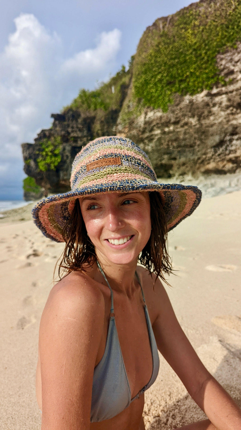 Spicy Sols Hemp Hat - Pink/Purple Stripe