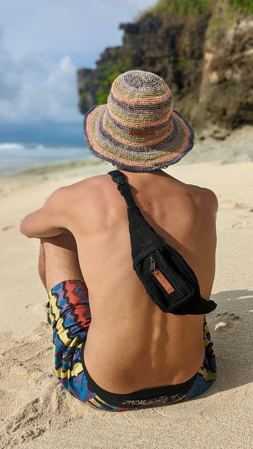Spicy Sols Hemp Hat - Pink/Purple Stripe