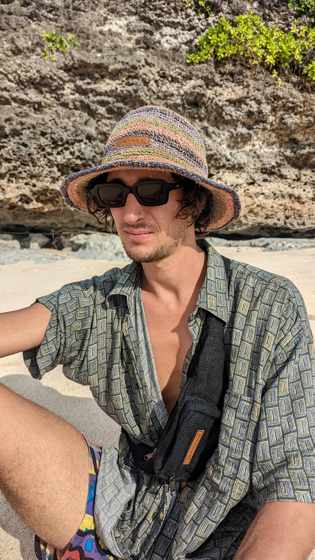 Spicy Sols Hemp Hat - Pink/Purple Stripe
