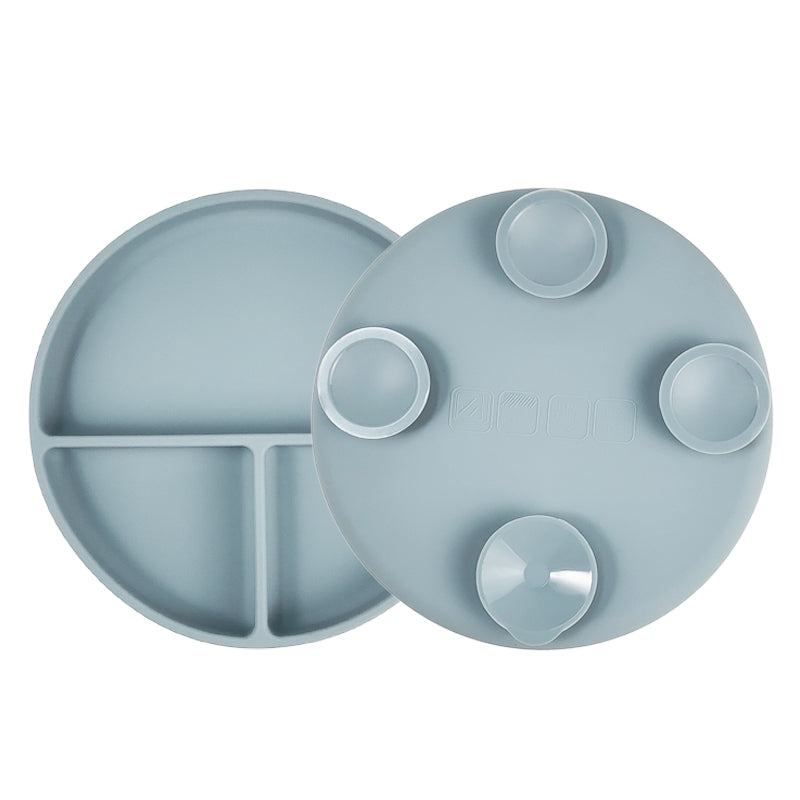 Lookbub Silicone Suction Plate with Lid - Ether
