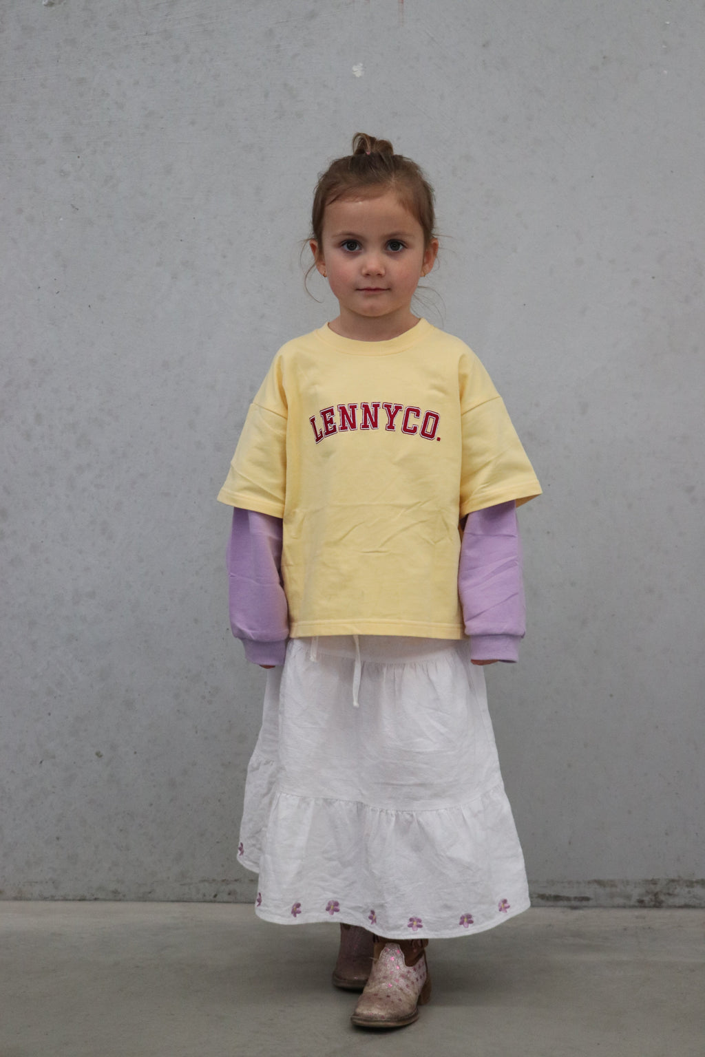 Lennyco Kids Layered Long Sleeve - Yellow/Purple