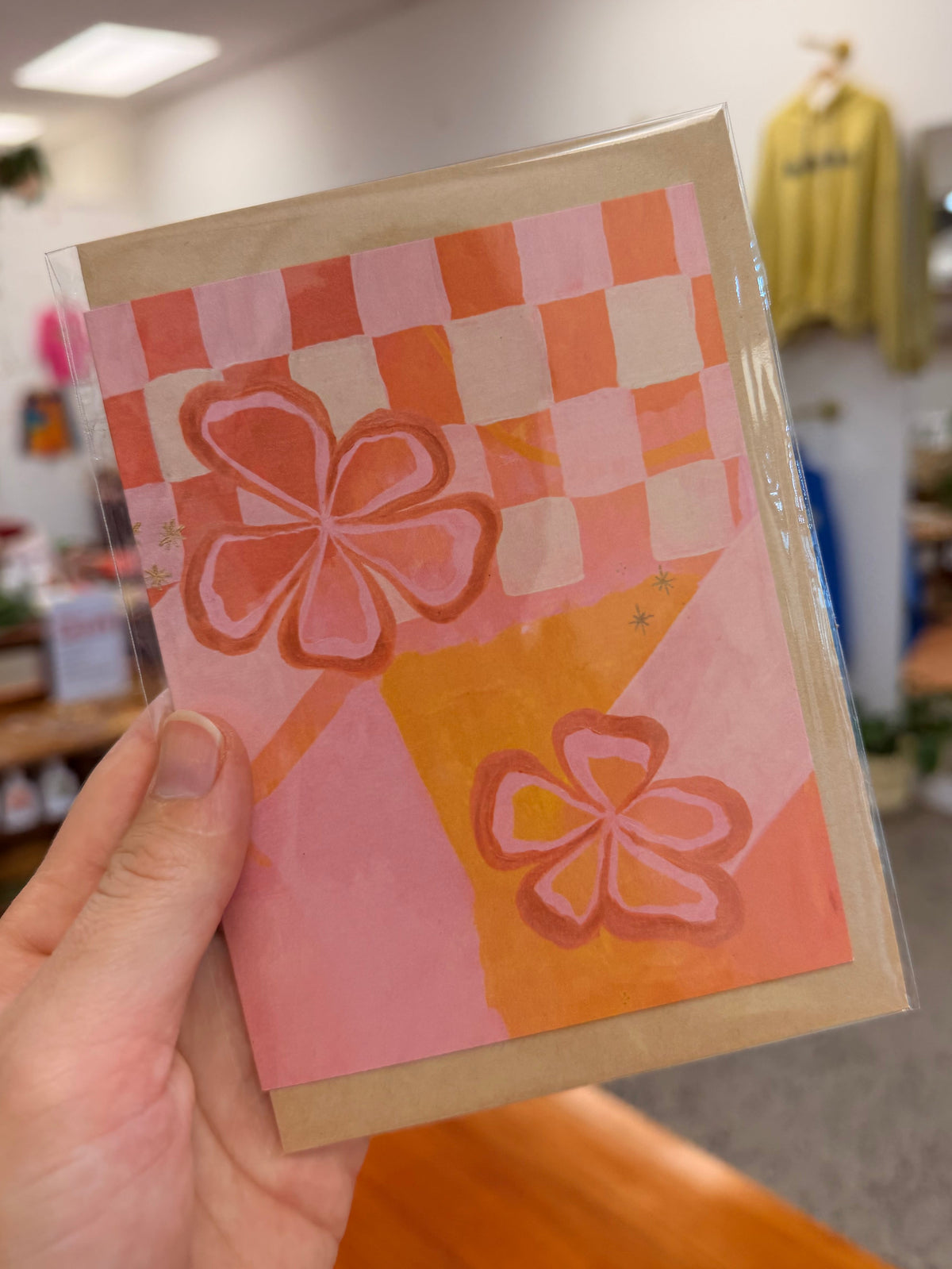 Pink hibiscus greeting card tropical Australian Artist