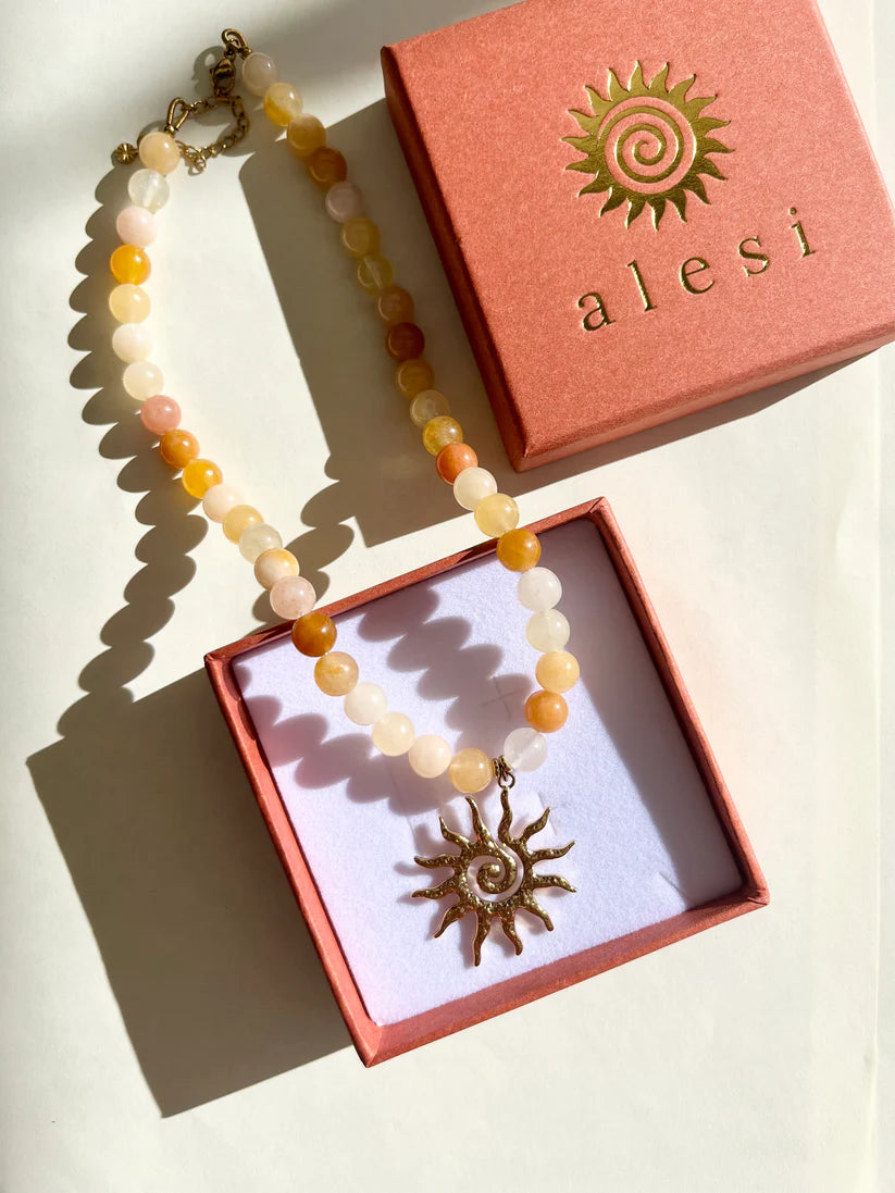 Spiral Sun Necklace - Multicolour
