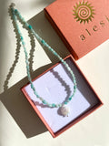 Amazonite with Freshwater Pearl Necklace