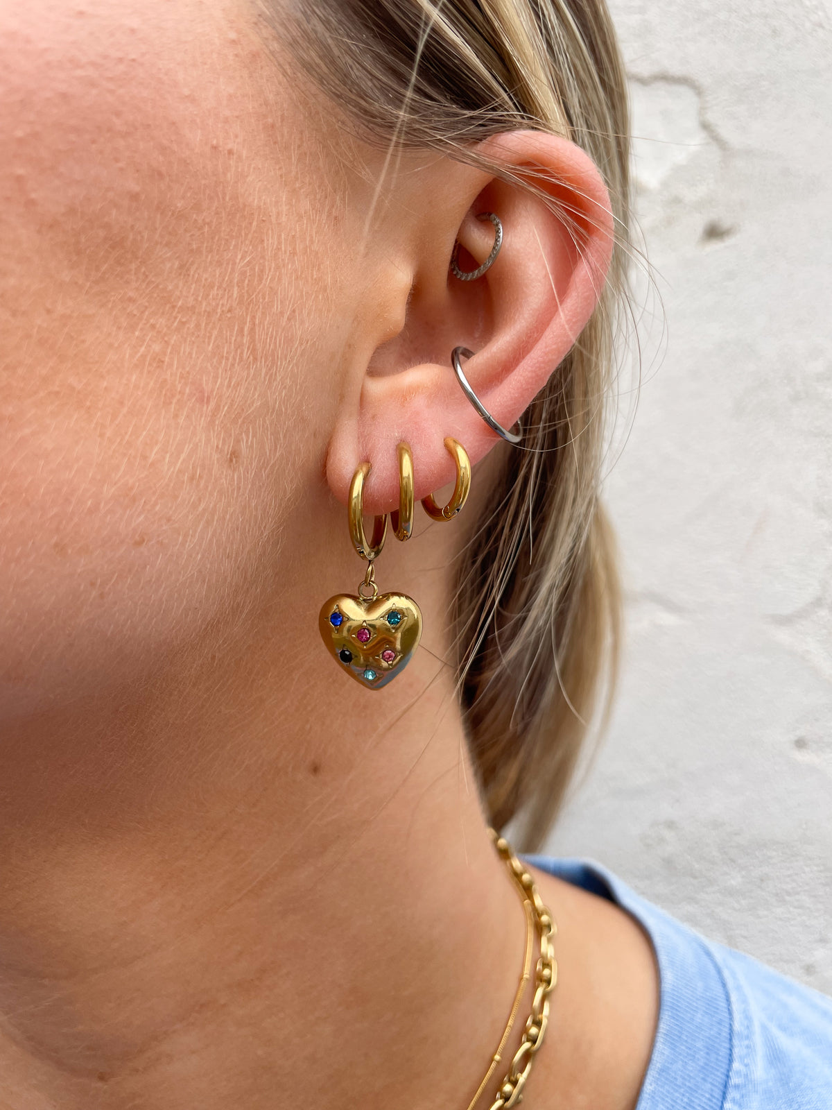 'LOVE' Heart Earrings