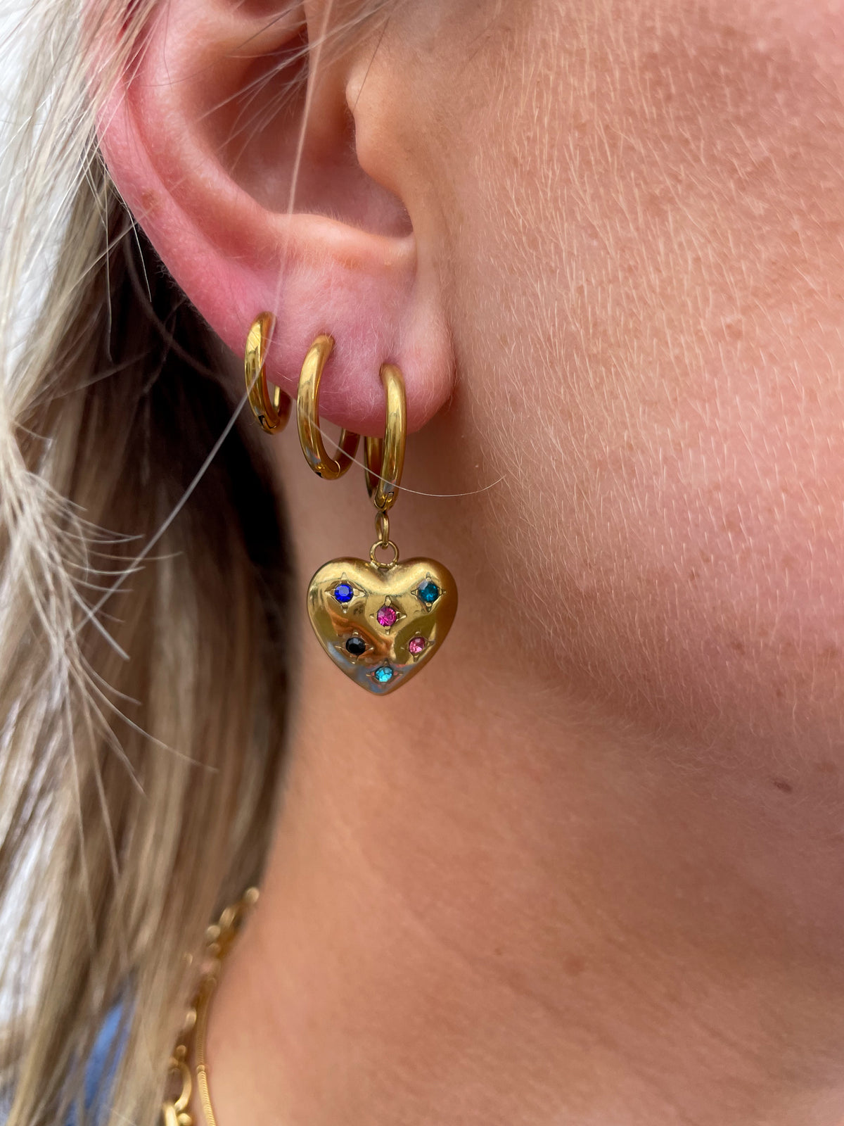 'LOVE' Heart Earrings