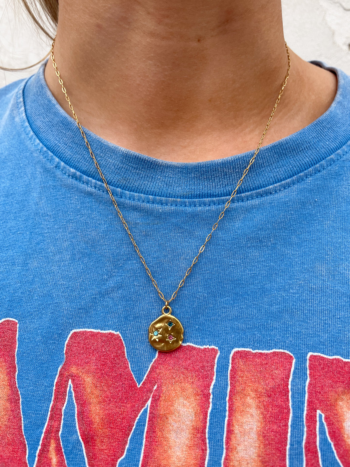 Irregular Hammered Multi-colour Necklace