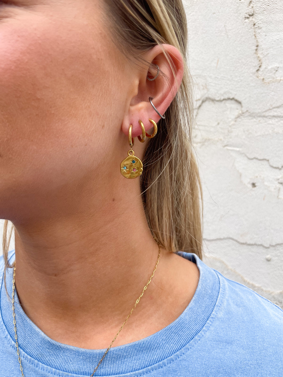 Irregular Hammered Multicolour Earrings