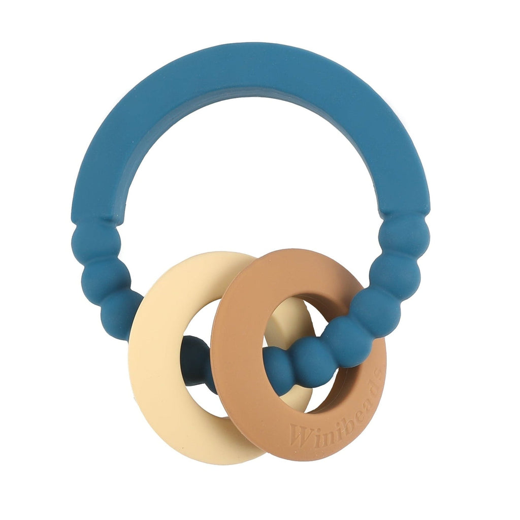 Emotion & Kids Silicone Ring Teether - Midnight Blue, Iced Coffee & Milkshake
