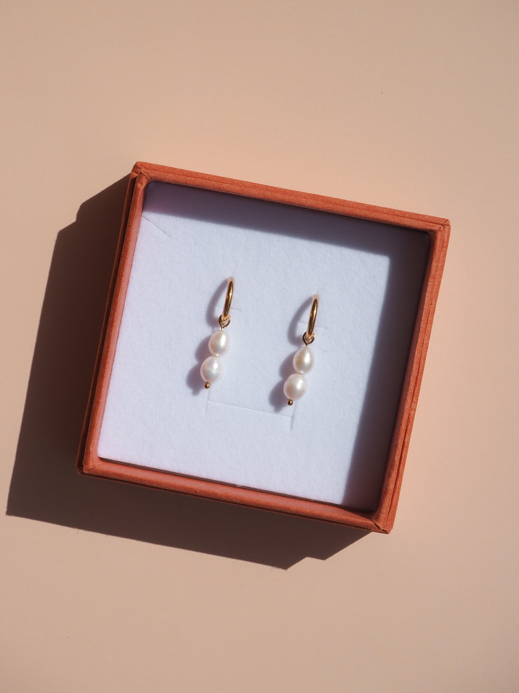 Double Pearl Hoop Earrings