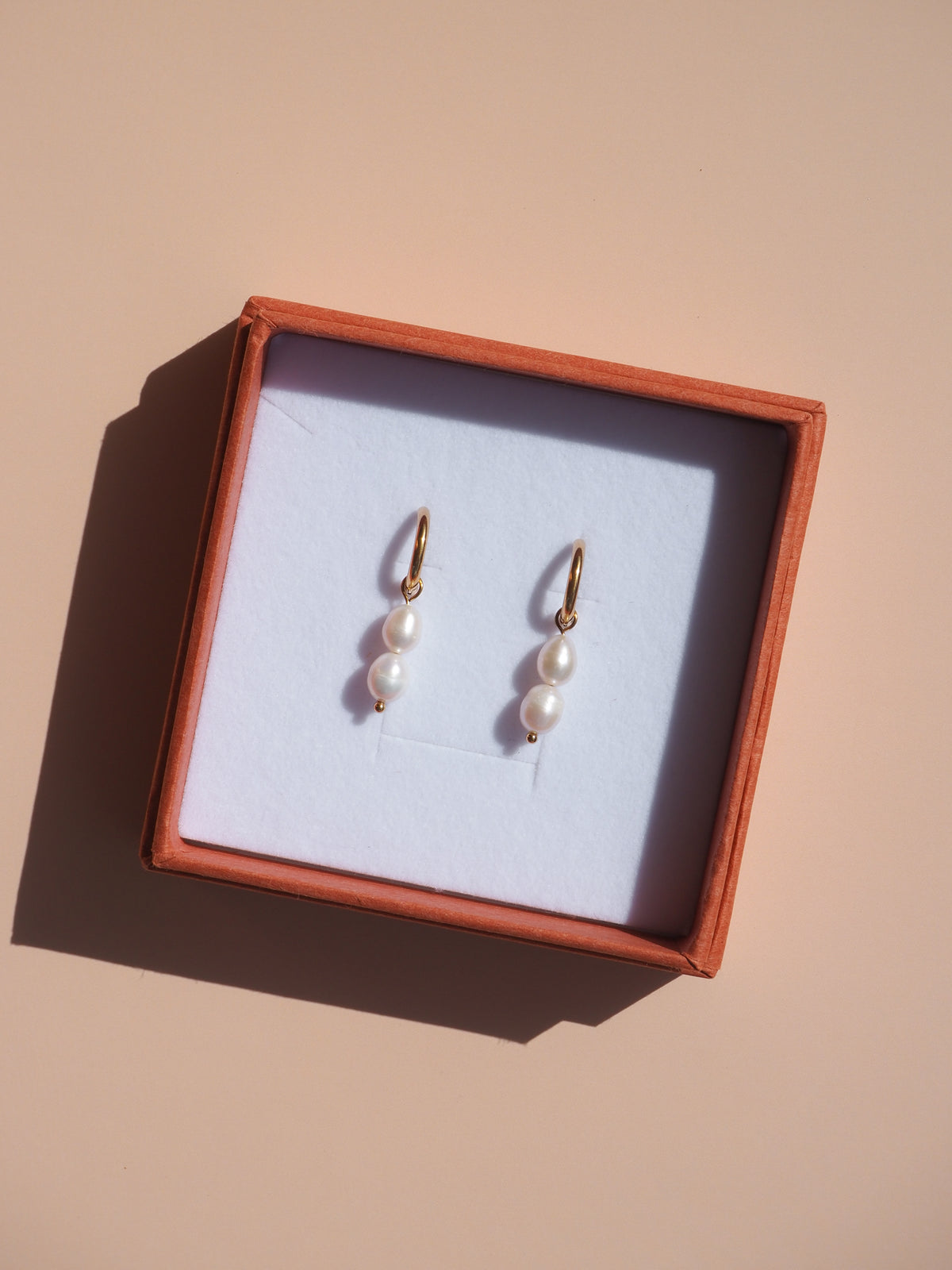 Double Pearl Hoop Earrings