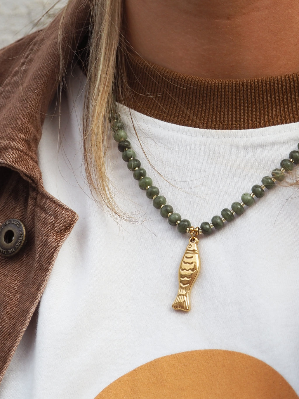 Fish Necklace - Olive