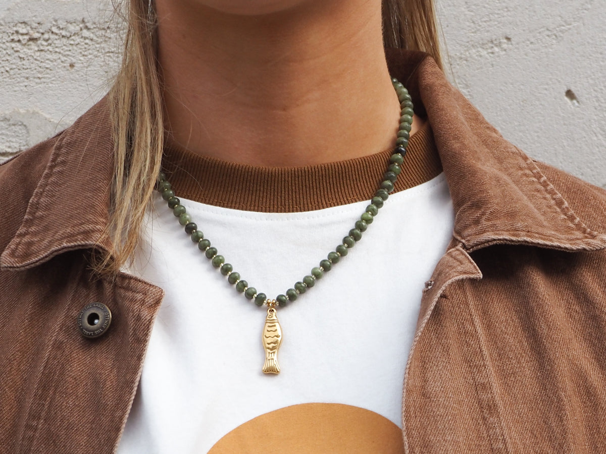 Fish Necklace - Olive