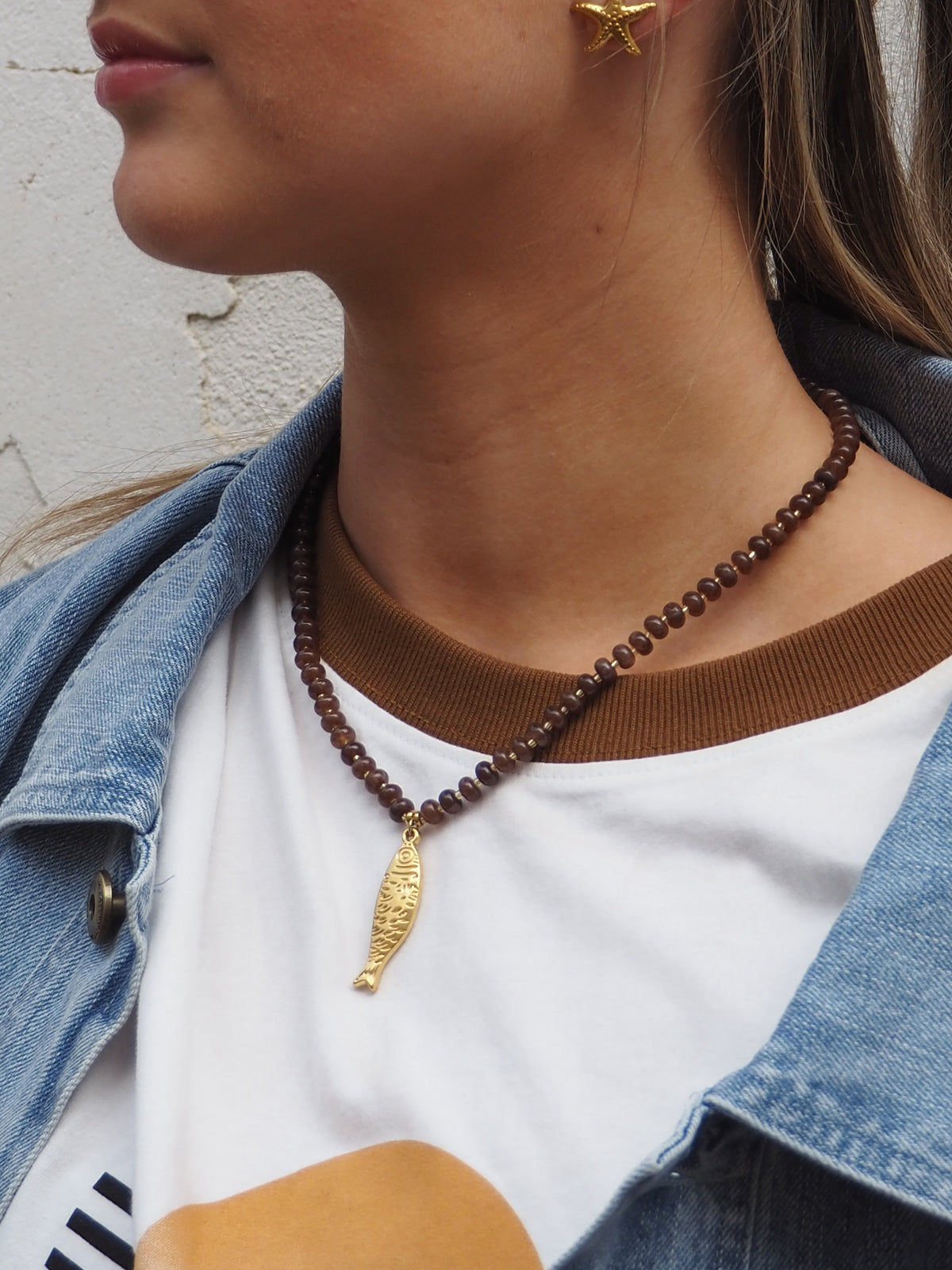 Fish Necklace - Brown
