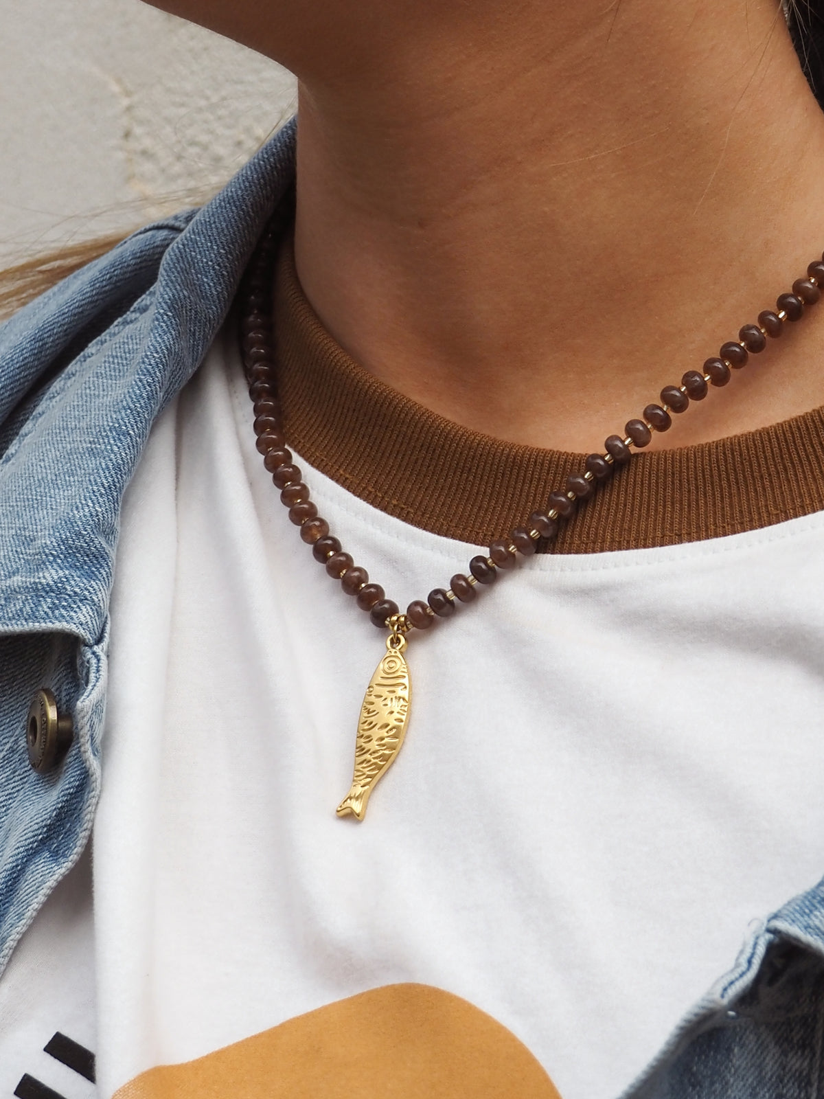 Fish Necklace - Brown