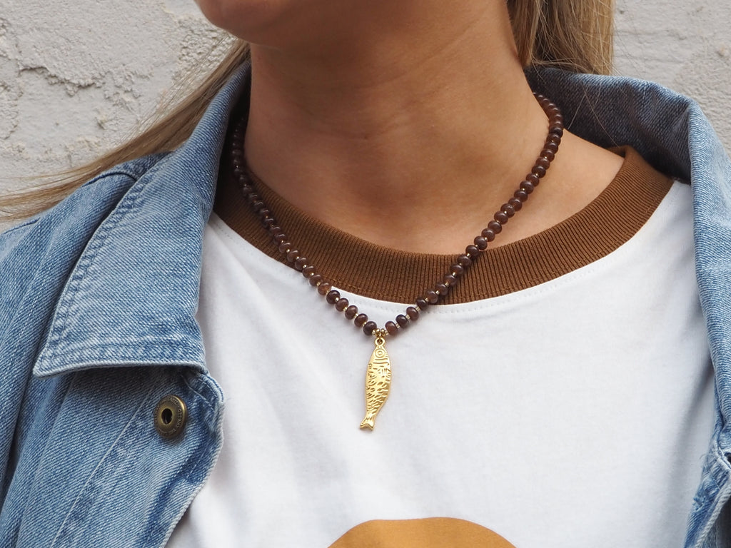 Fish Necklace - Brown