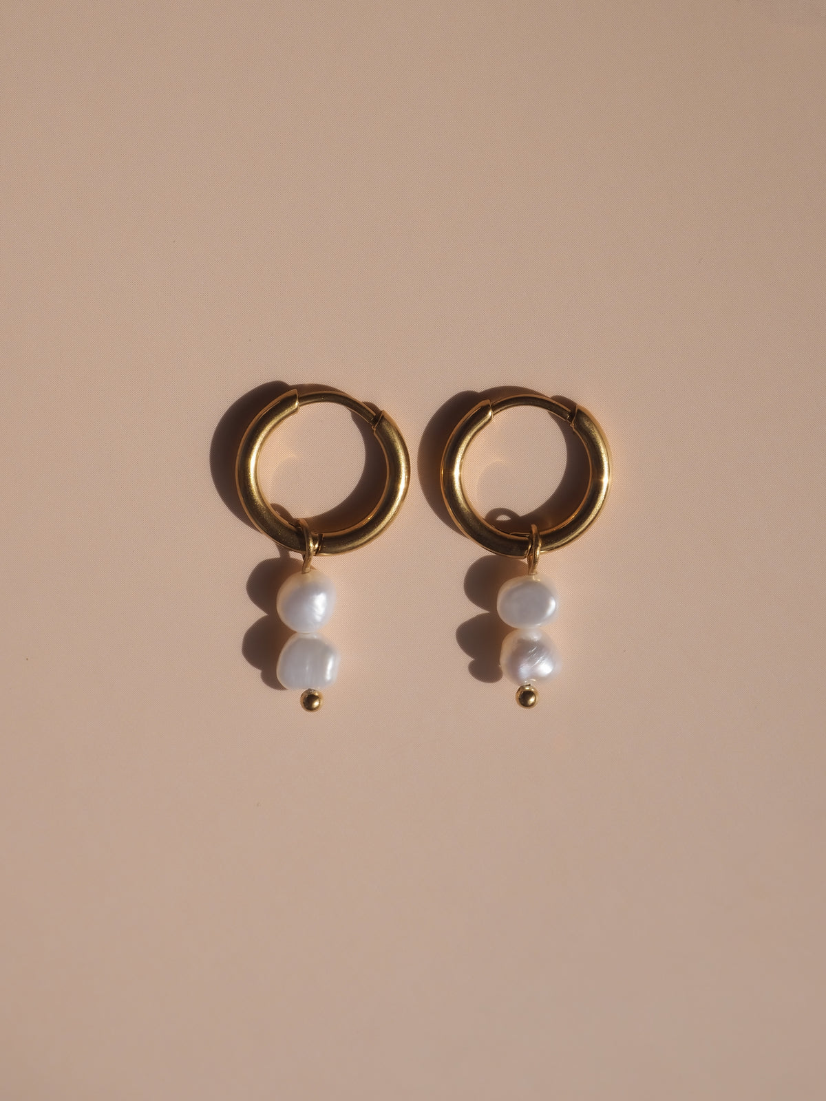 Mini Double Stack Pearl Earrings