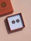 Hammered Sun Earrings - Silver