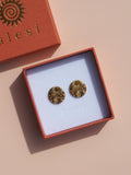 Hammered Sun Earrings - Gold