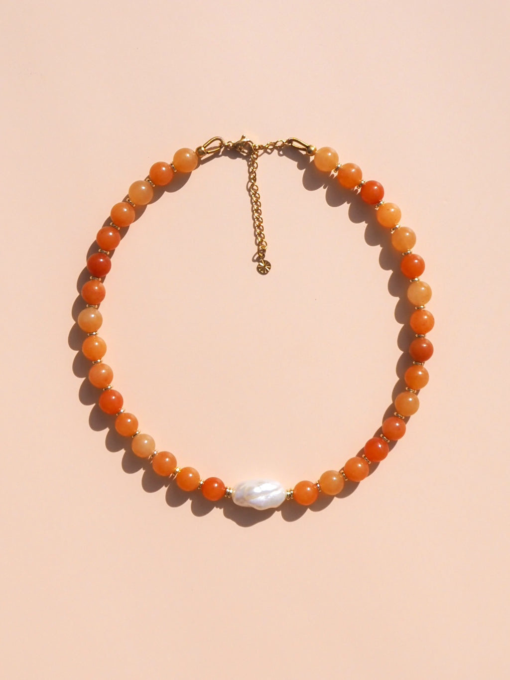 Keshi Pearl Red Aventurine Necklace