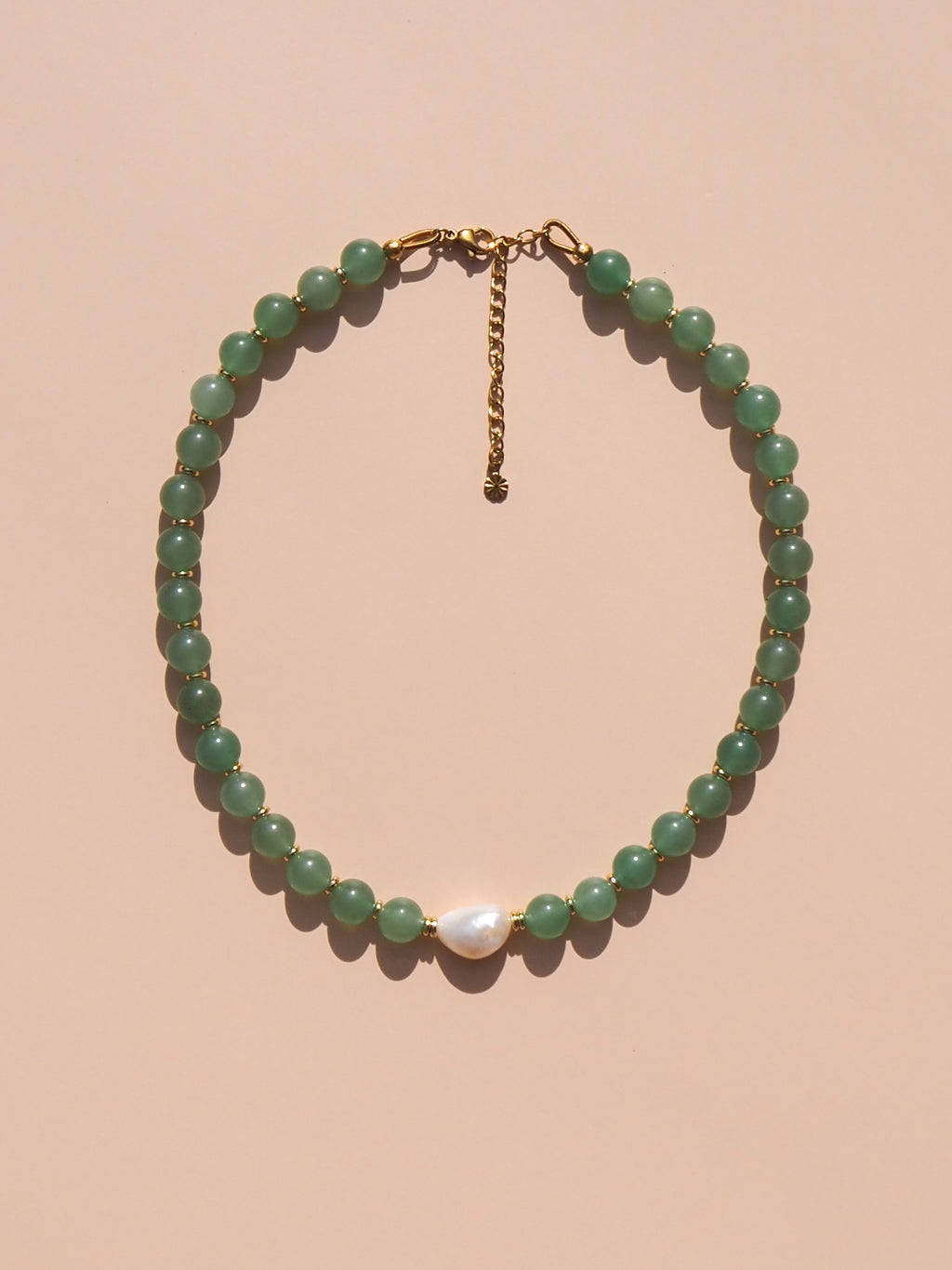 Freshwater Pearl Green Aventurine Necklace