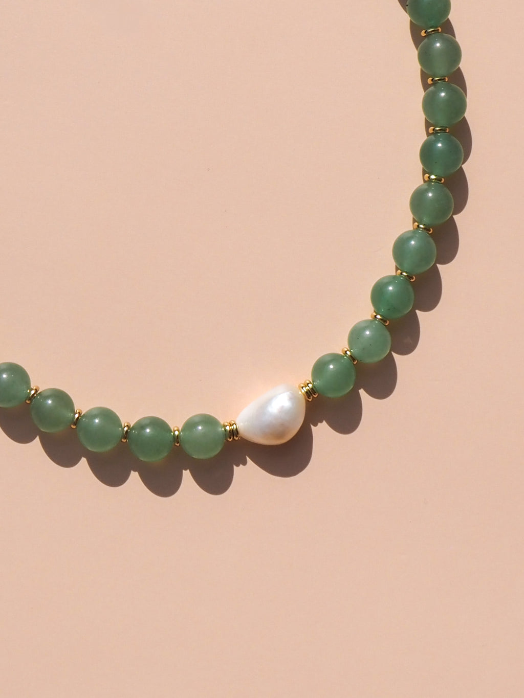 Freshwater Pearl Green Aventurine Necklace