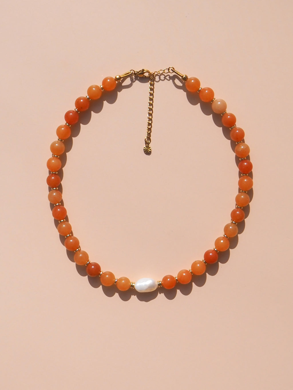 Freshwater Pearl Red Aventurine Necklace