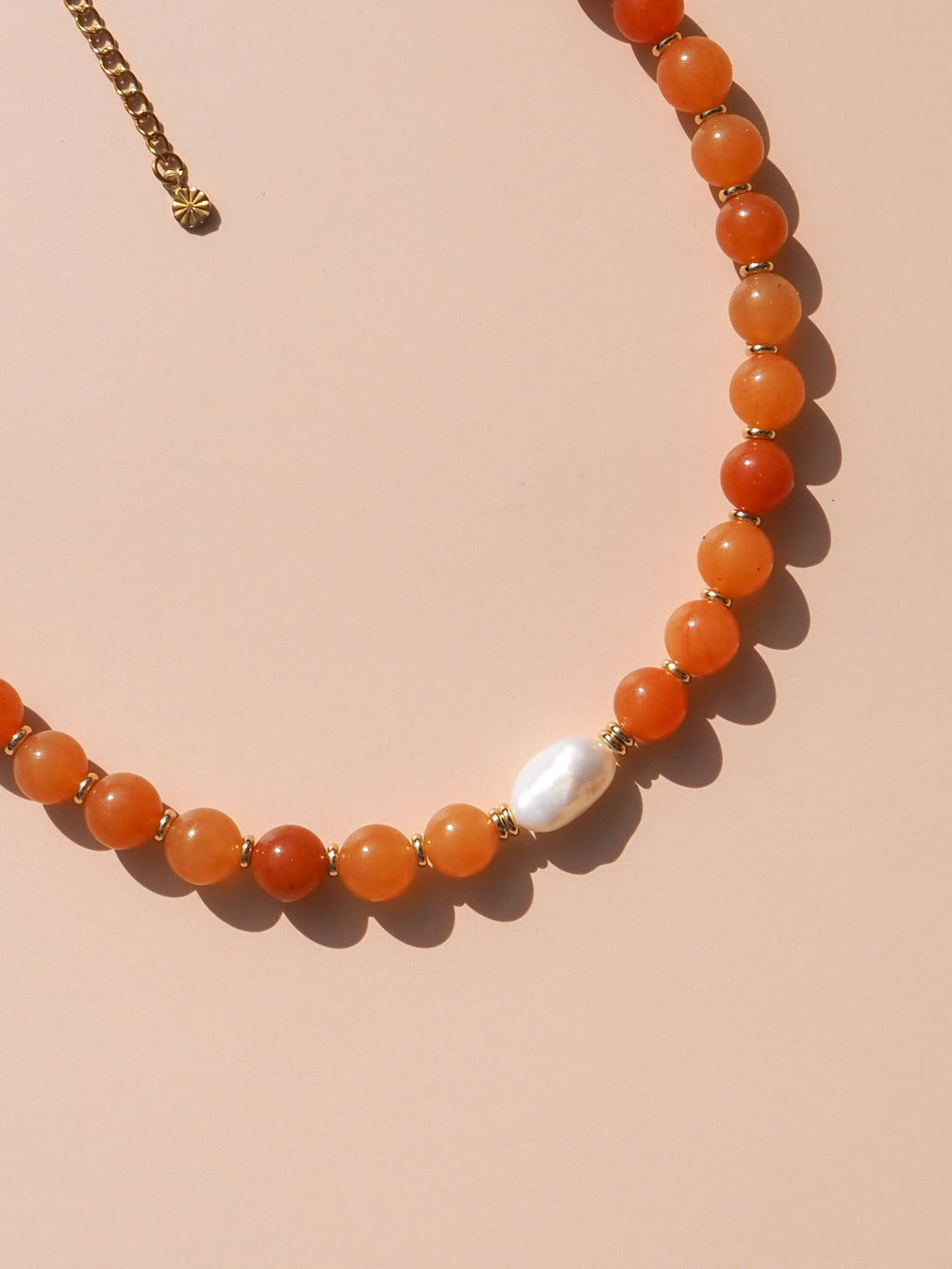 Freshwater Pearl Red Aventurine Necklace