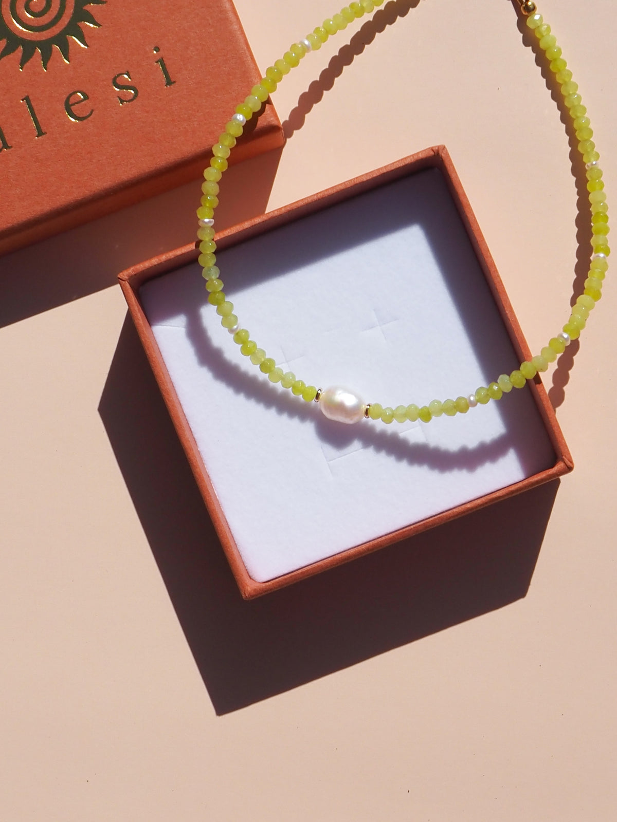 Freshwater Pearl Lime Necklace