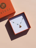 Scallop Shell Green Satellite Necklace