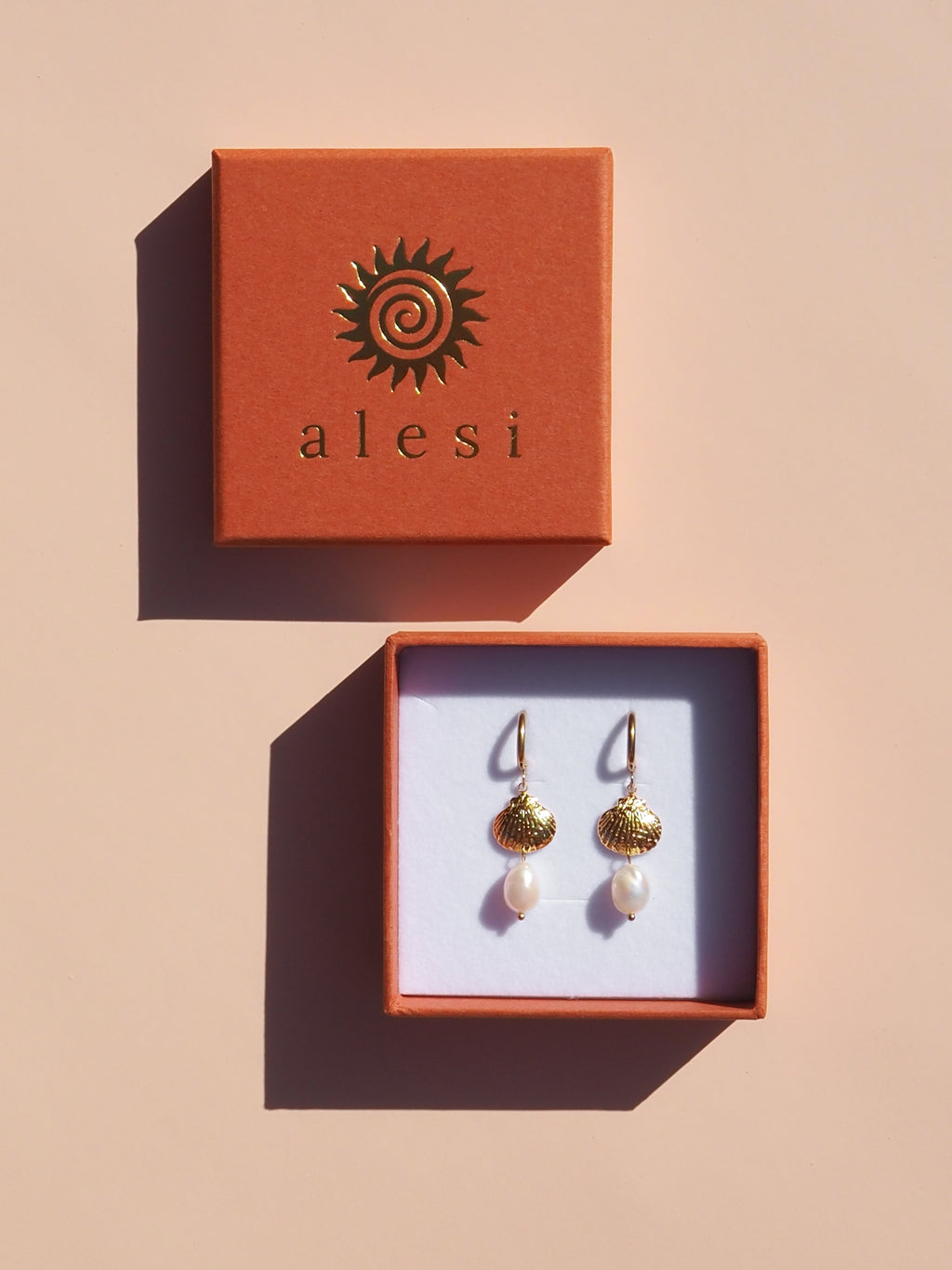 Pearl Shell Hoop Earrings