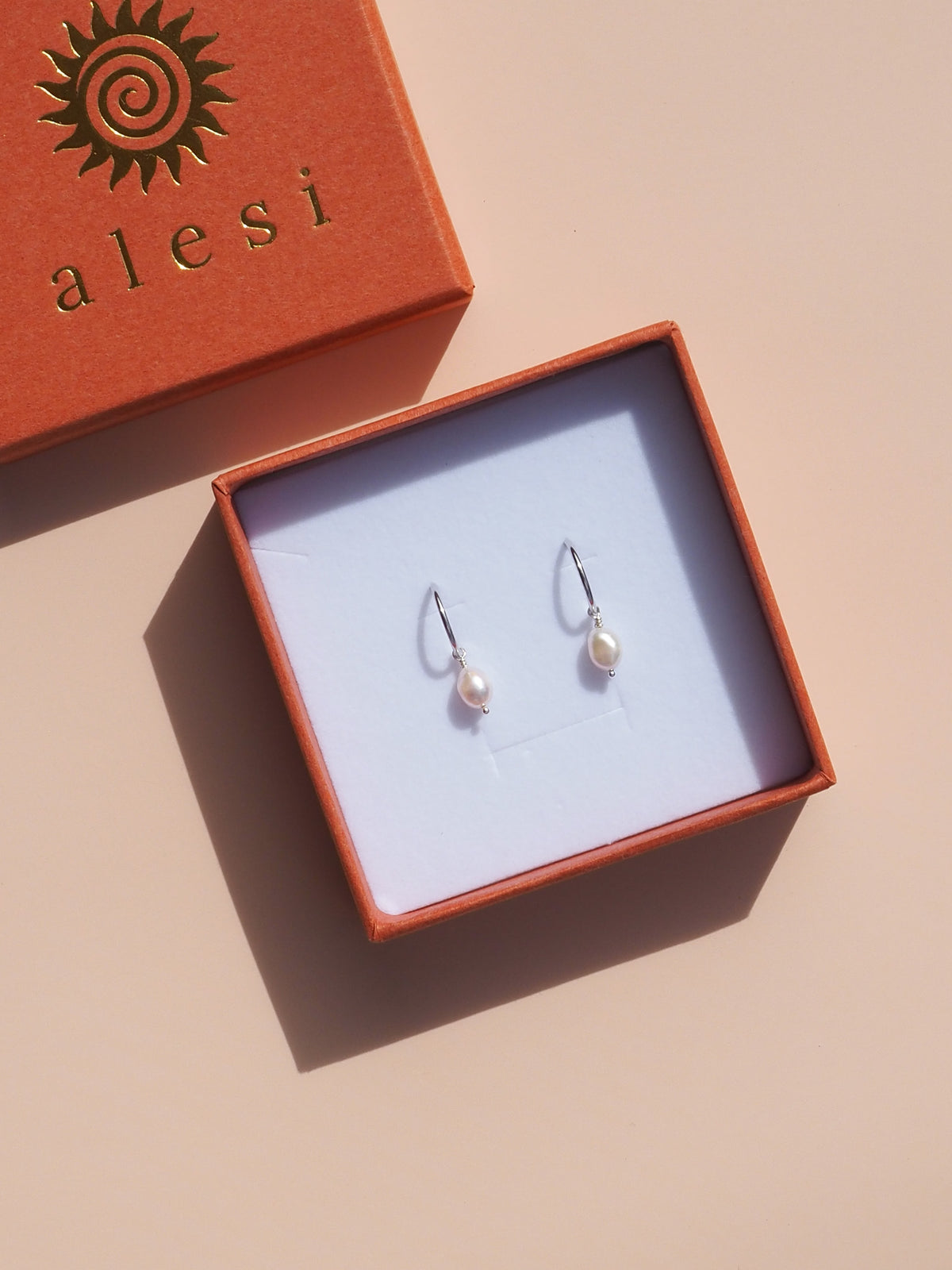 925 Sterling Silver Pearl Hoops