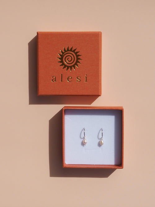 925 Sterling Silver Pearl Hoops