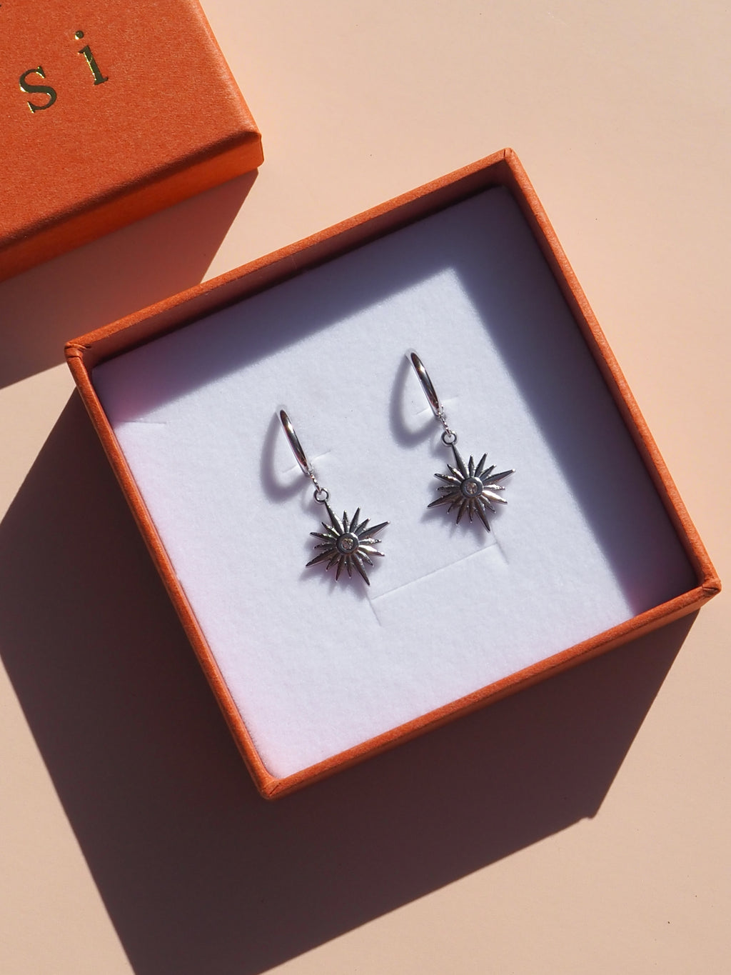 Silver Star Hoop Earrings
