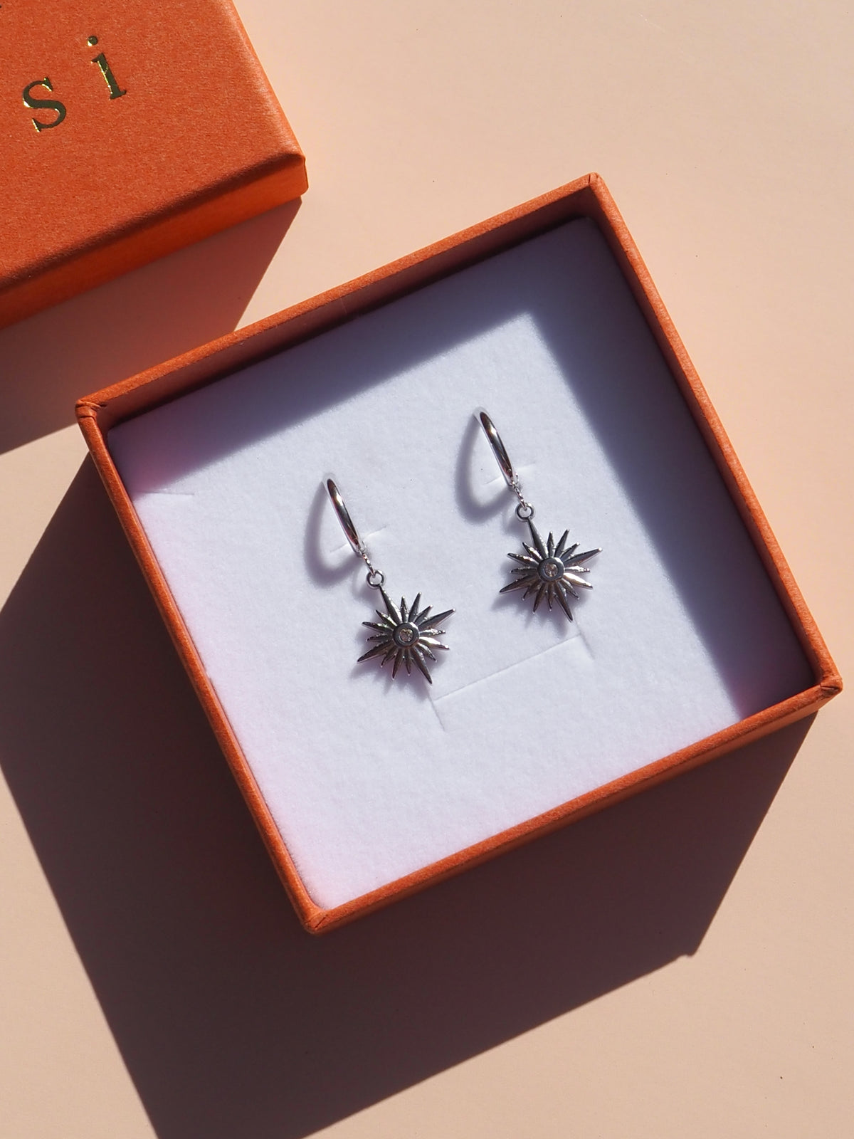 Silver Star Hoop Earrings