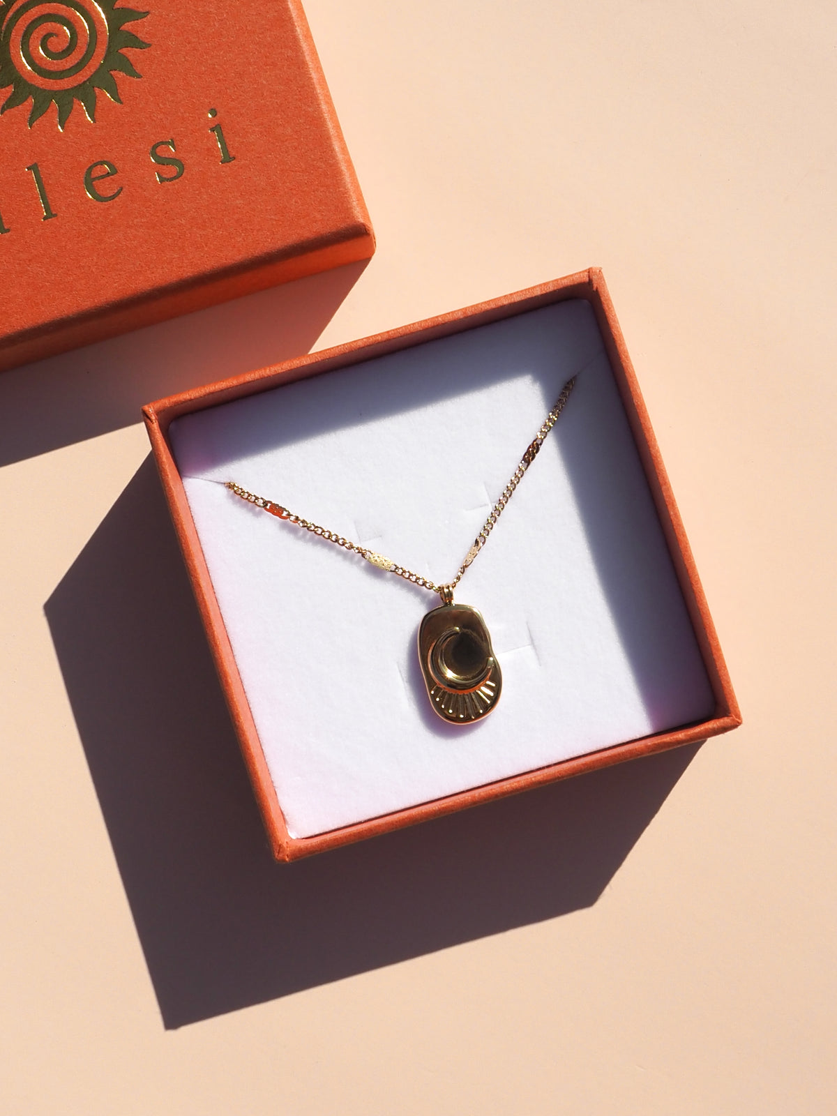 Mother of Pearl Crescent Moon Necklace - Double Sided