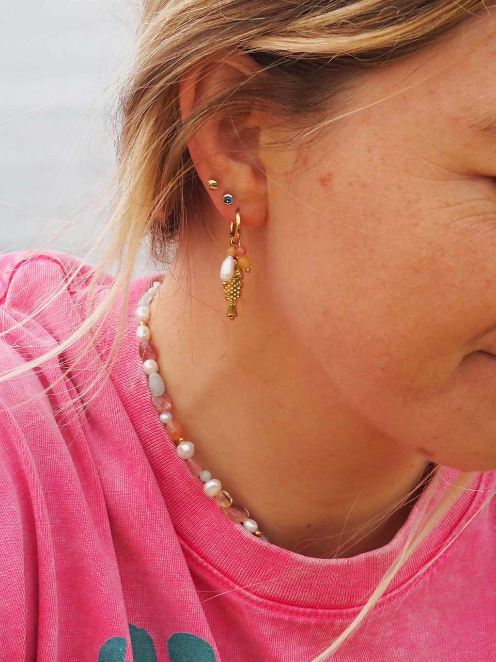 Koi Earrings - Coral
