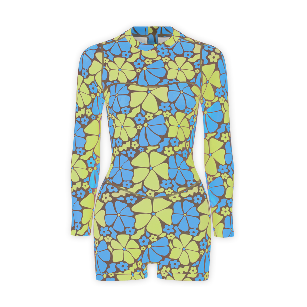 Auraya Long Sleeve Surf Suit - Ocean Bloom
