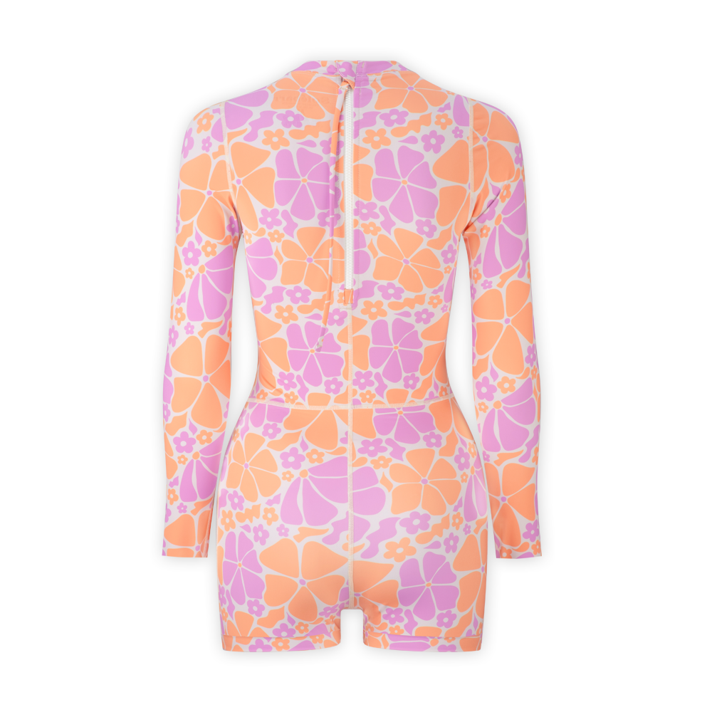 Auraya Long Sleeve Surf Suit - Sunset Bloom