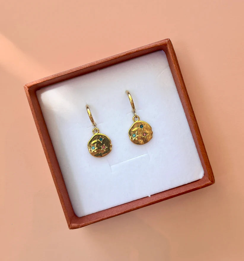 Irregular Hammered Multicolour Earrings