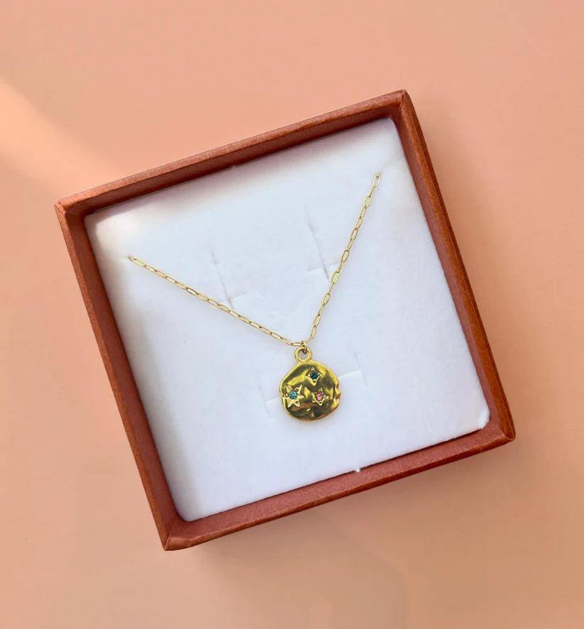 Irregular Hammered Multi-colour Necklace