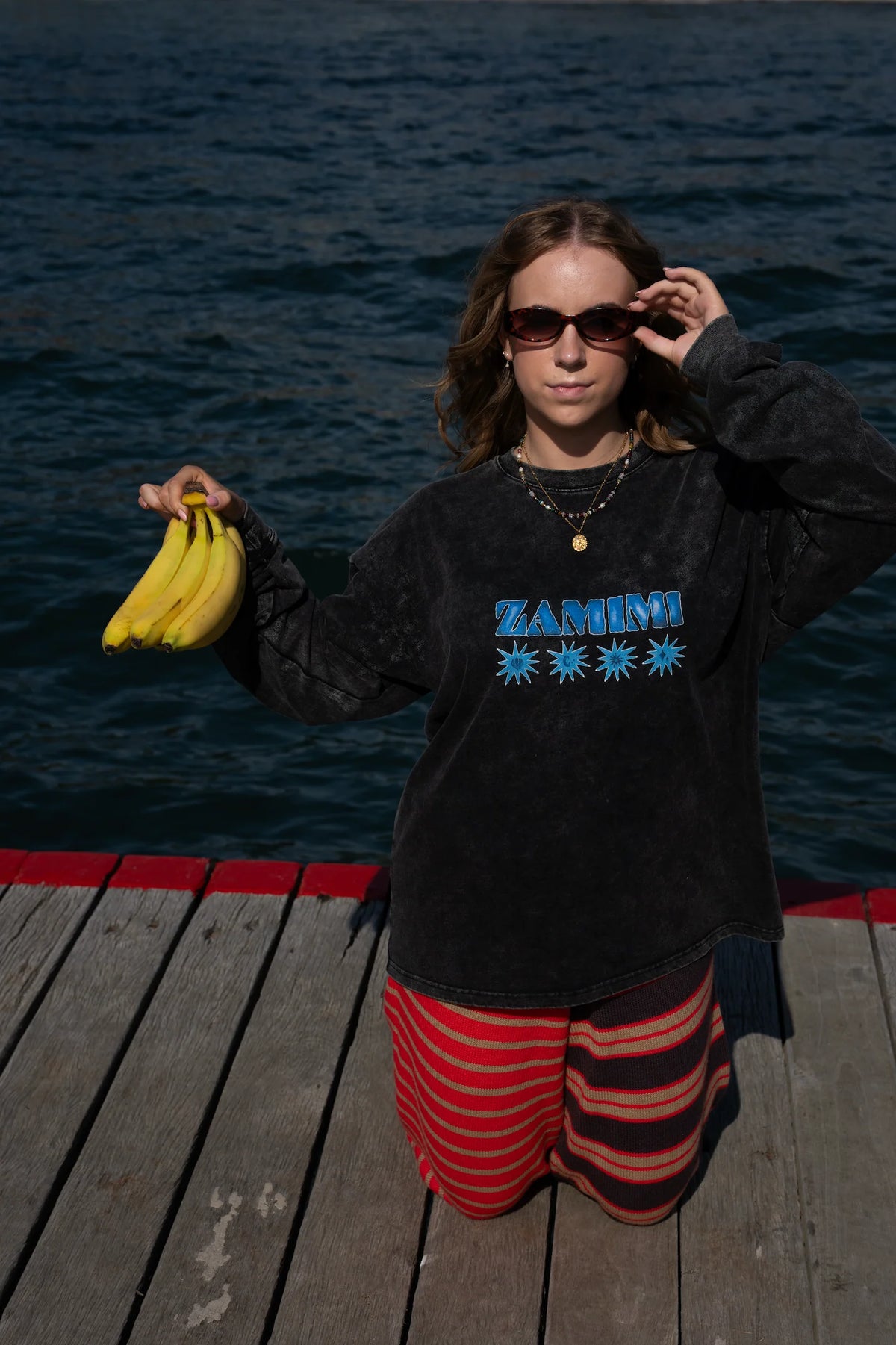 Zamimi Long Sleeve Tee - Black Solstice