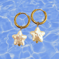 Pearl Star Hoops