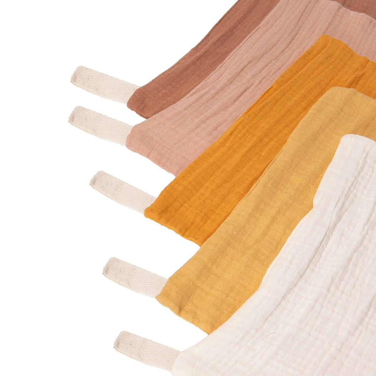 Zoe Sage Organic Muslin Wash Cloths 5 Pack - Golden Harvest