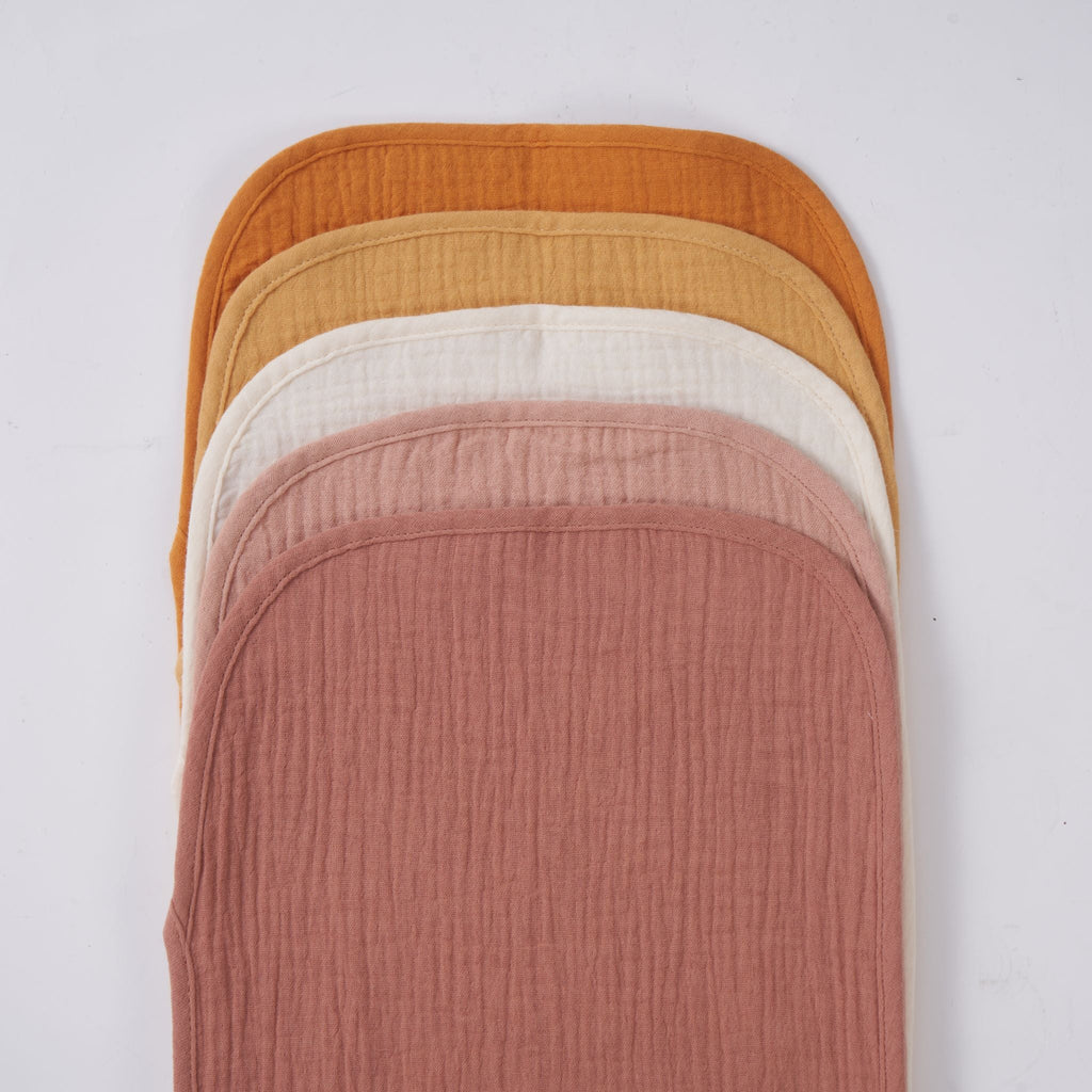 Zoe Sage Organic Muslin Burp Cloths 5 Pack - Golden Harvest