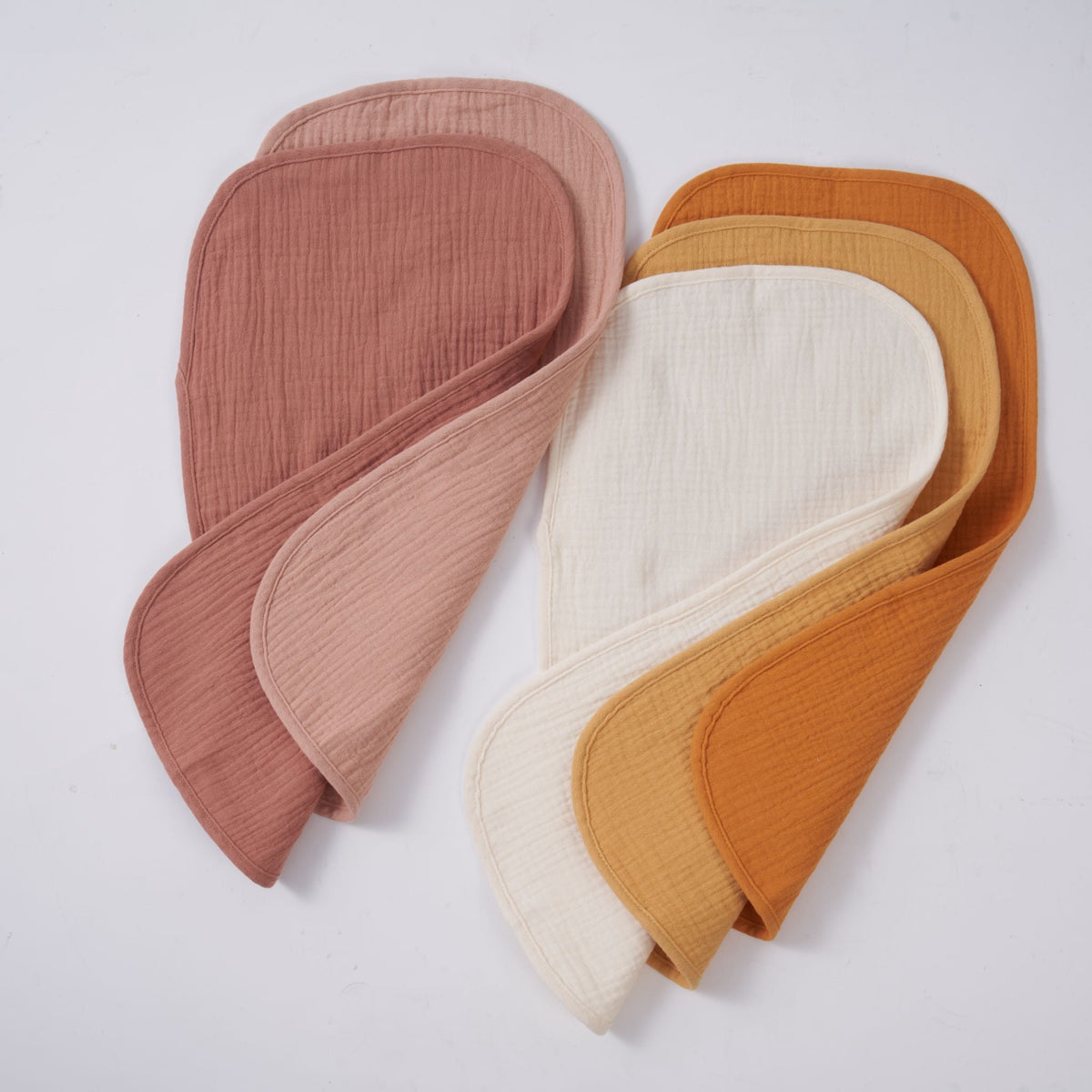 Zoe Sage Organic Muslin Burp Cloths 5 Pack - Golden Harvest