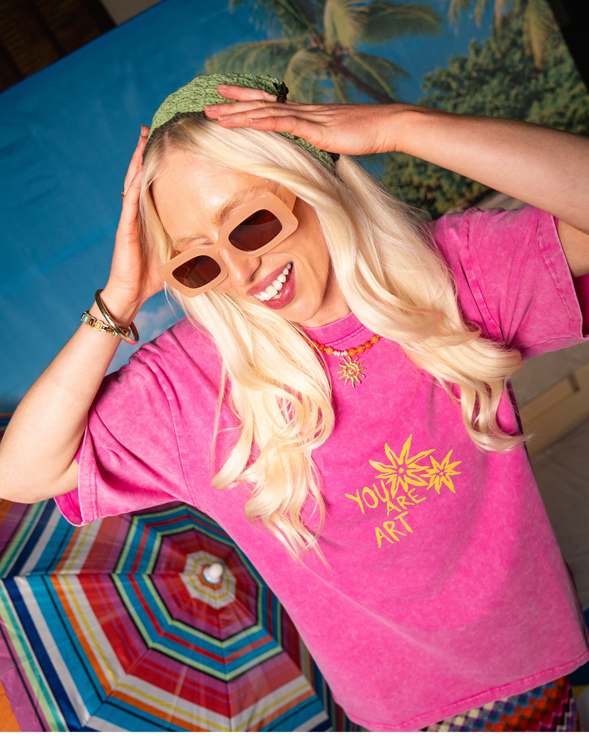 Zamimi You Are Art Tee - Pink & Yellow